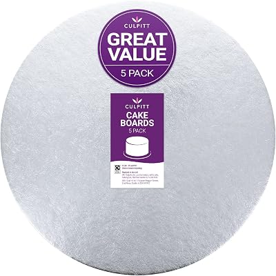 Culpitt 10 Inch Silver Cake Cards Pack of 5 CSR10AMZ5 1.8mm Thick