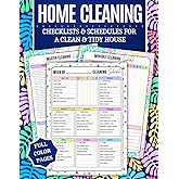 Home Cleaning Book: COLOR House Cleaning Checklist Planner and Organizer to Keep Your House Neat and Tidy! Clean, Track, and 
