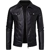 Zbrandy Leather Jacket Men Black Faux Leather Jackets Mens Moto Biker Coat Outwear Windproof