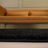 THE RUGS Living Room Round Shag Rug 120 cm Black 30 mm Thick 100% Polypropylene view 7