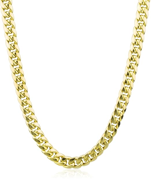 14K Gold 11.2mm Miami Cuban Chain Hollow Necklace (30