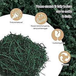 Zankubom 1/2LB Dark Green Crinkle Cut Paper Shred