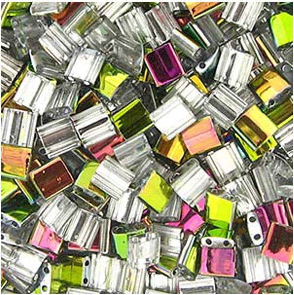Crystal Vitrail Miyuki Tila Beads 7.2gm 2 Hole Seed Bead 5x5mm