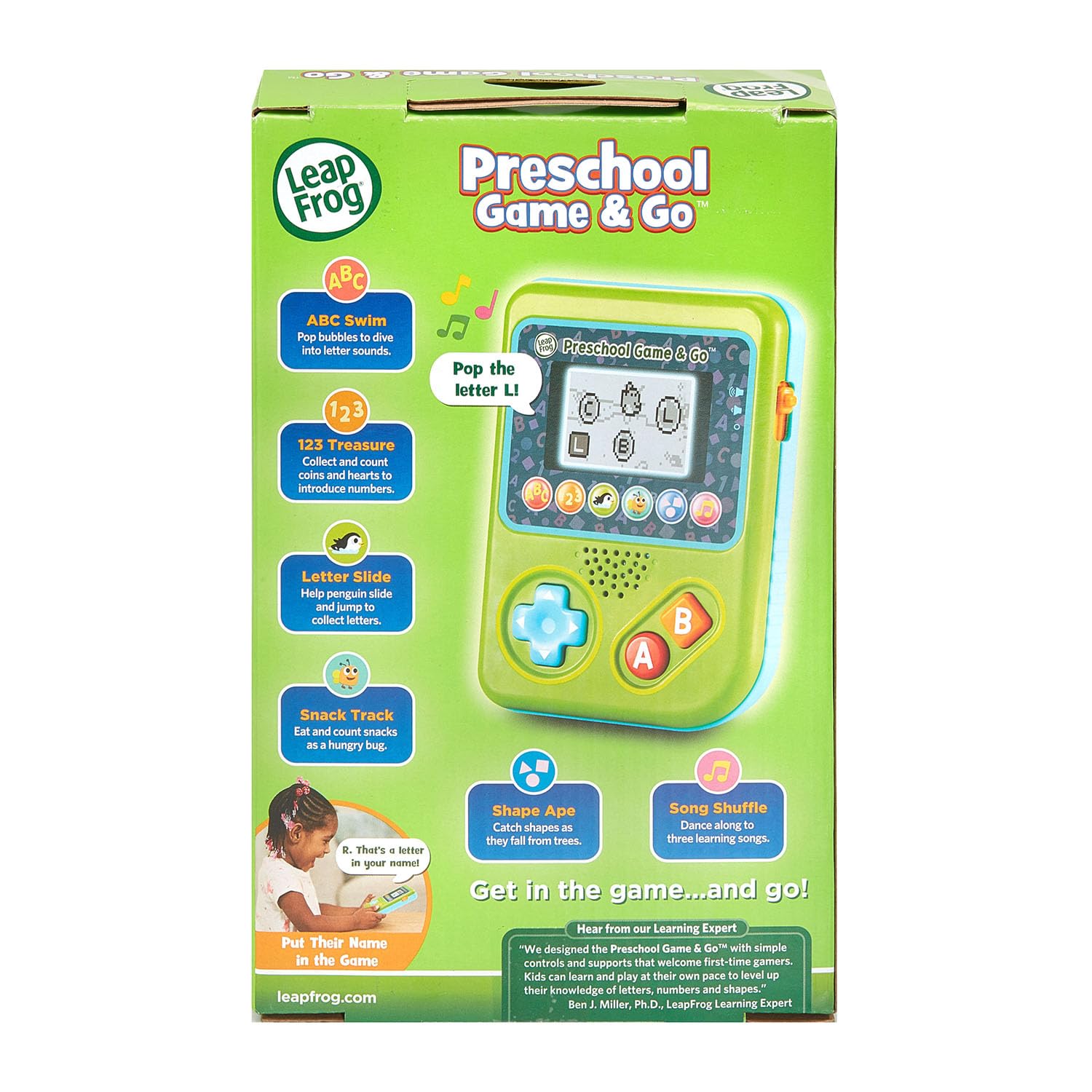 LeapFrog Preschool Game and Go Handheld Video Game Toy, Green