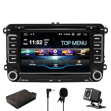 SWTNVIN Android 9.0 Unidad de Audio estéreo para Volkswagen Skoda DVD Pantalla táctil HD de 7 Pulgadas navegación GPS con Control de Volante Bluetooth ...