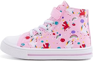 EUXTERPA Kids High Top Shoes Toddler Canvas Sneakers Boys Girls Casual Walking Sports Shoe