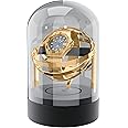 Orbit Watch Winder – Single Automatic Watch Winder with Glass Display Cover | Quiet Motor, Gyroscope Rotation, Luxury Mechanical Watch Winder Box (Gold)