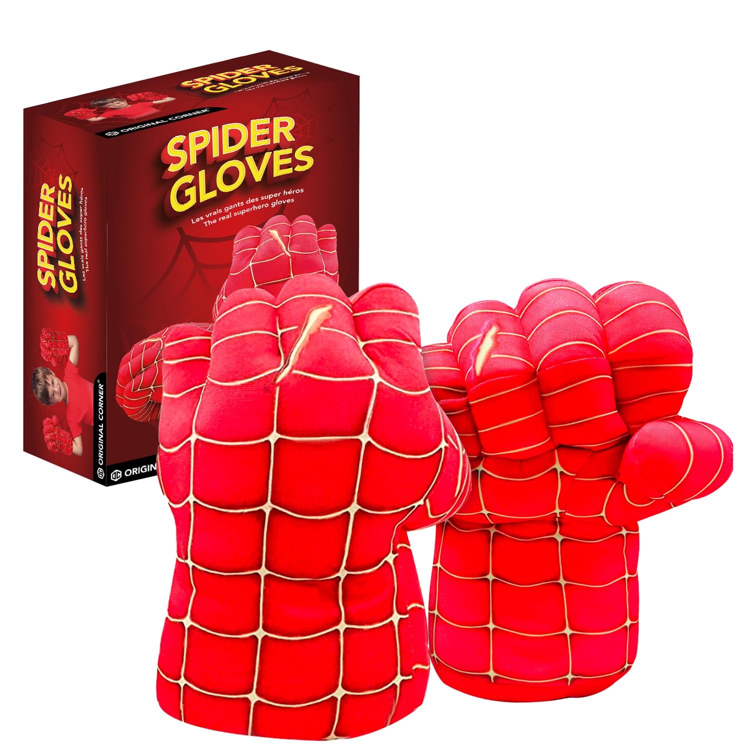 Pair of Giant Spider Boxing Gloves | Superheroes | Kids Toy | Foam Fists with Ties | Unusual Gift | Cosplay | Games | Disguise | Costume |100% Fun | OriginalCup® — image 1