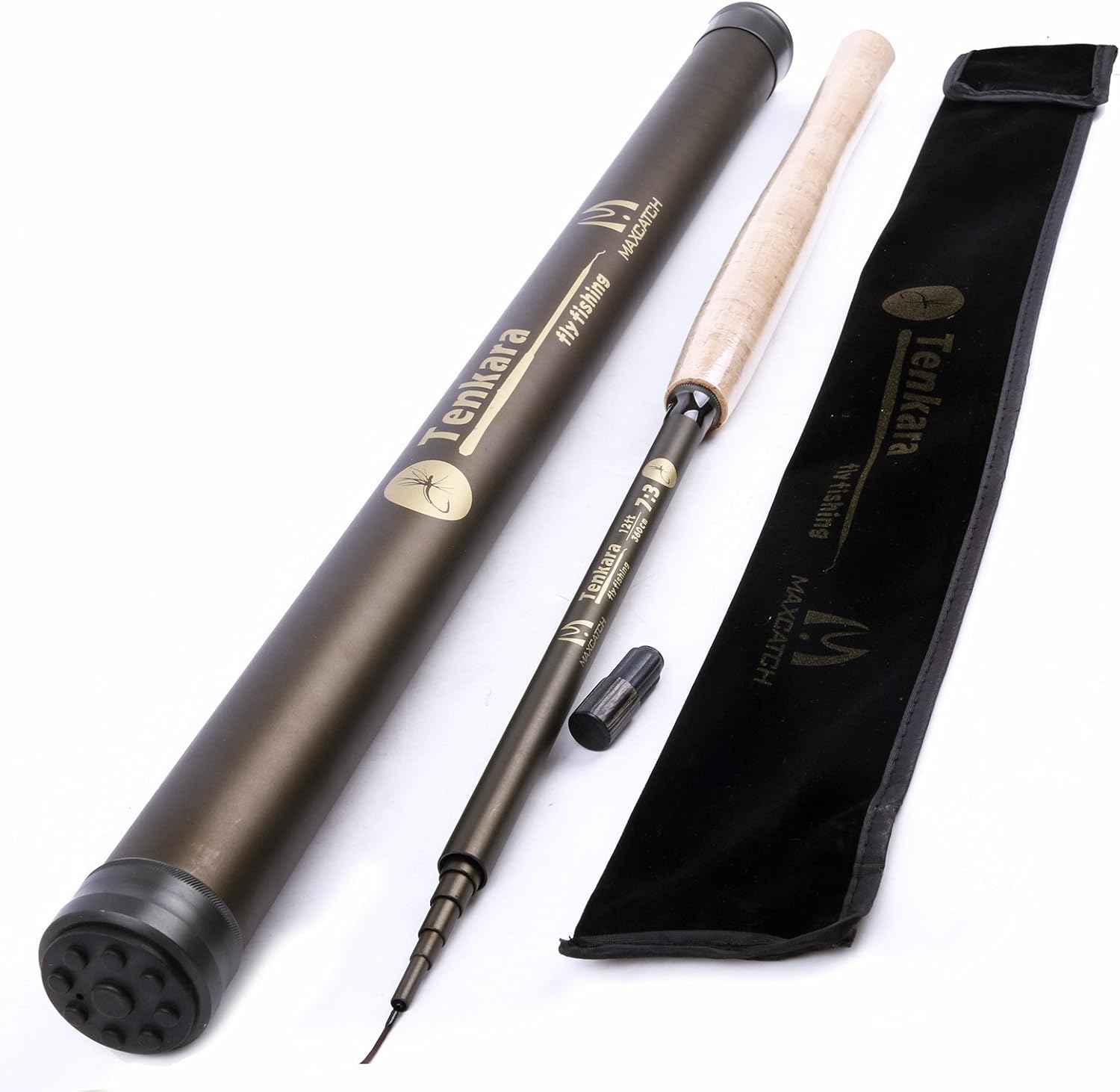 Maxcatch Tenkara Rod Telescoping Graphite Core Fly Fishing Pole with Carbon Tube (12ft), Rods