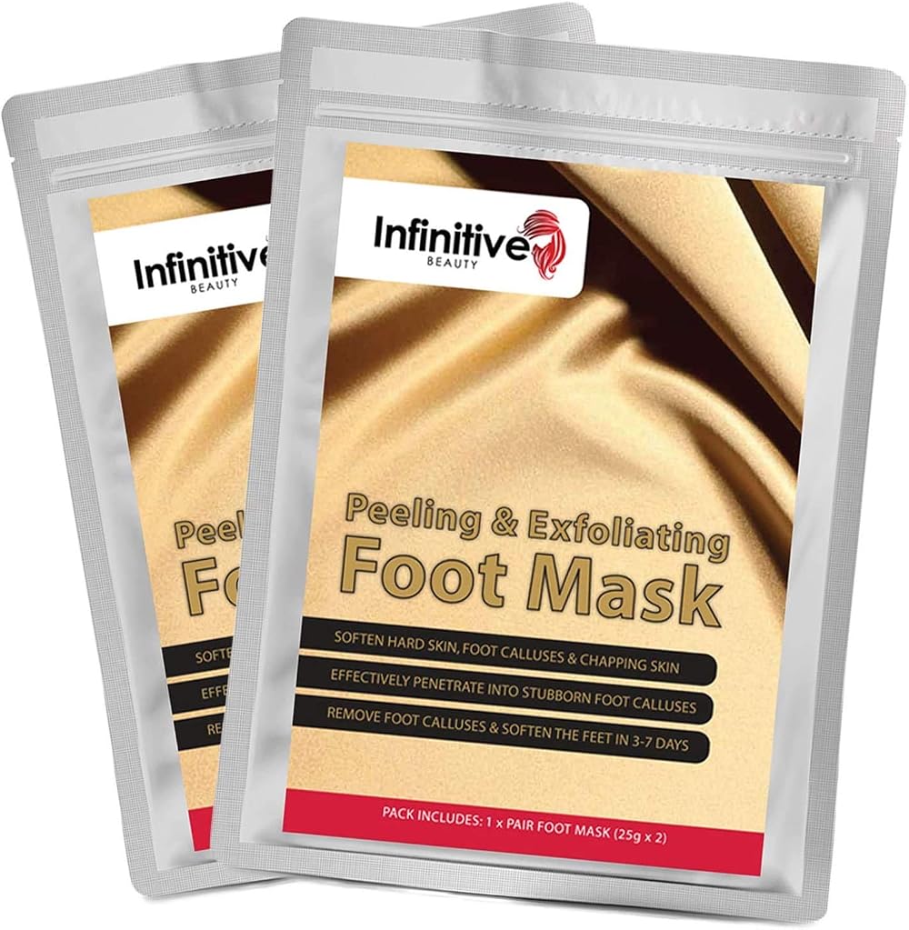 Infinitive Beauty Foot Peel Mask Socks 2 Pairs - Exfoliating Callus Remover for
