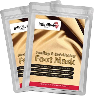 Infinitive Beauty Foot Peel Mask Socks 2 Pairs - Exfoliating Callus Remover for