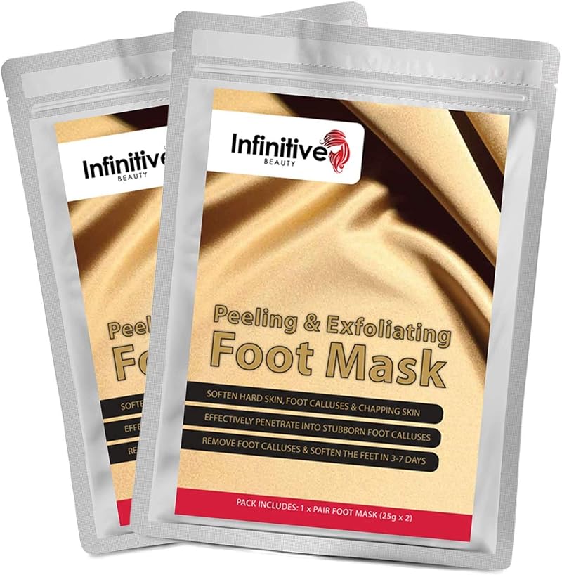 Infinitive Beauty Foot Peel Mask Socks 2 Pairs - Exfoliating Callus Remover for