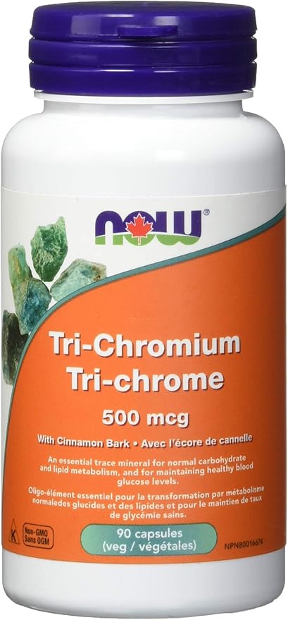 Now Tri-chromium, 500mcg, Cinnamon Bark, 90 Veg Capsules: Amazon.ca ...