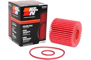 K&N Oil Filter: 20,000 Mile Engine Protection, High Capacity/High Efficiency: Compatible with 2005-2021 LEXUS/TOYOTA/LOTUS/SCION (See Product Description for Select Models), HP-7020