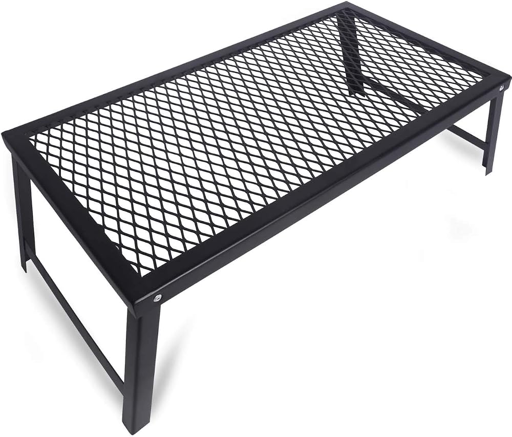 HIKEMAN Foldable Campfire Grill Heavy Duty Charcoal Outdoor Cooking