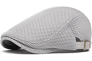 meioro Men's Mesh Flat Cap Breathable Summer Newsboy Hat Beret Ivy Cap Irish Cabbie Gatsby Driving Hunting Hats