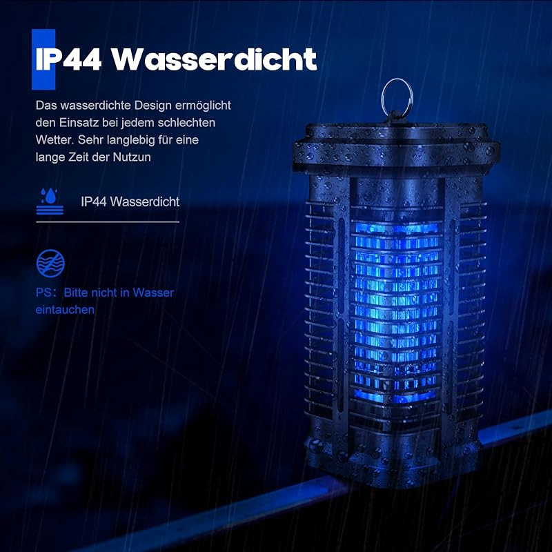Insektenvernichter Elektrisch, 20W UV Mückenvernichter Lampe, Mückenschutz Mit LED Licht, Elektrische Fliegenfalle Mückenfalle Mückenlampe für Garten Innen und Aussen