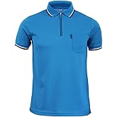 BCPOLO Athletic Zip Polo Shirt Dry Fit Active Wear Short Sleeve Zipup Polo Shirt