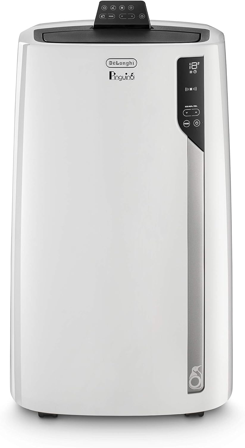 De'Longhi Pinguino PAC EL112 CST mobiles Klimagerät mit Abluftschlauch, Klimaanlage Für Räume bis 110 m³, Luftentfeuchter, Ventilationsfunktion, 24h-Timer, schwarz