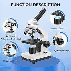 Microscope Kit for Students & Adults,100x-2000x
