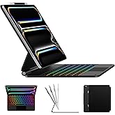 typecase Keyboard Case for iPad Pro 13-inch (M5 2025 / M4 2024), Magic Keyboard with 11 Colors Backlight, Keyboard Case with Pencil Holder, Multi-Touch Trackpad,Easy-Set Magnetic Stand, Black