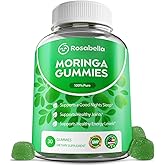 Rosabella Moringa Gummies – Moringa Leaf Extract 1000mg Equivalent Per Serving – Natural Energy & Balance – Non-GMO, Gluten-Free Superfood Gummies for Women & Men – 30 Count