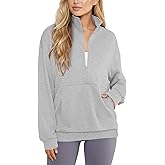 LYANER Women's Half Zip Long Sleeve Hoodies Sweatshirt with Front Pockets Pullover Top