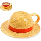 Anime Novelty Coffee Mug Tumbler with Plate, Ceramic Tea Cup Office Gift | Straw Hat anime design, ceramic tea milk cup, perfect novelty gifts for Halloween, Christmas, birthdays, anniversaries