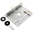 Elestoria Aluminum Router Table Insert Plate | Router Flip Plate for Woodworking Benches| Miter Gauge Guide, Sliding Fence Brackets, Tenon Ruler | Versatile Trimming Engraving Table | Silver 111