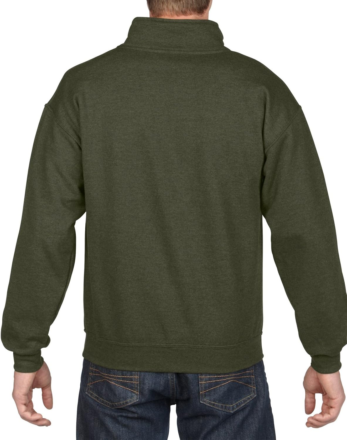 Gildan Men's Fleece Quarter-Zip Cadet Collar Sweatshirt at  Men’s Clothing store