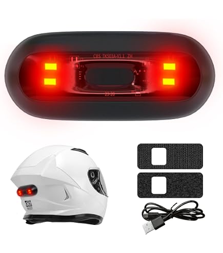 Trailstrike LED Motorcycle Bike Bicycle Red Rear Helmet Light Lamp for Night Riding Safety Warning Tail Lights Mode with Rechargeable Battery & USB Cable TS-101-A : Sports & Outdoors