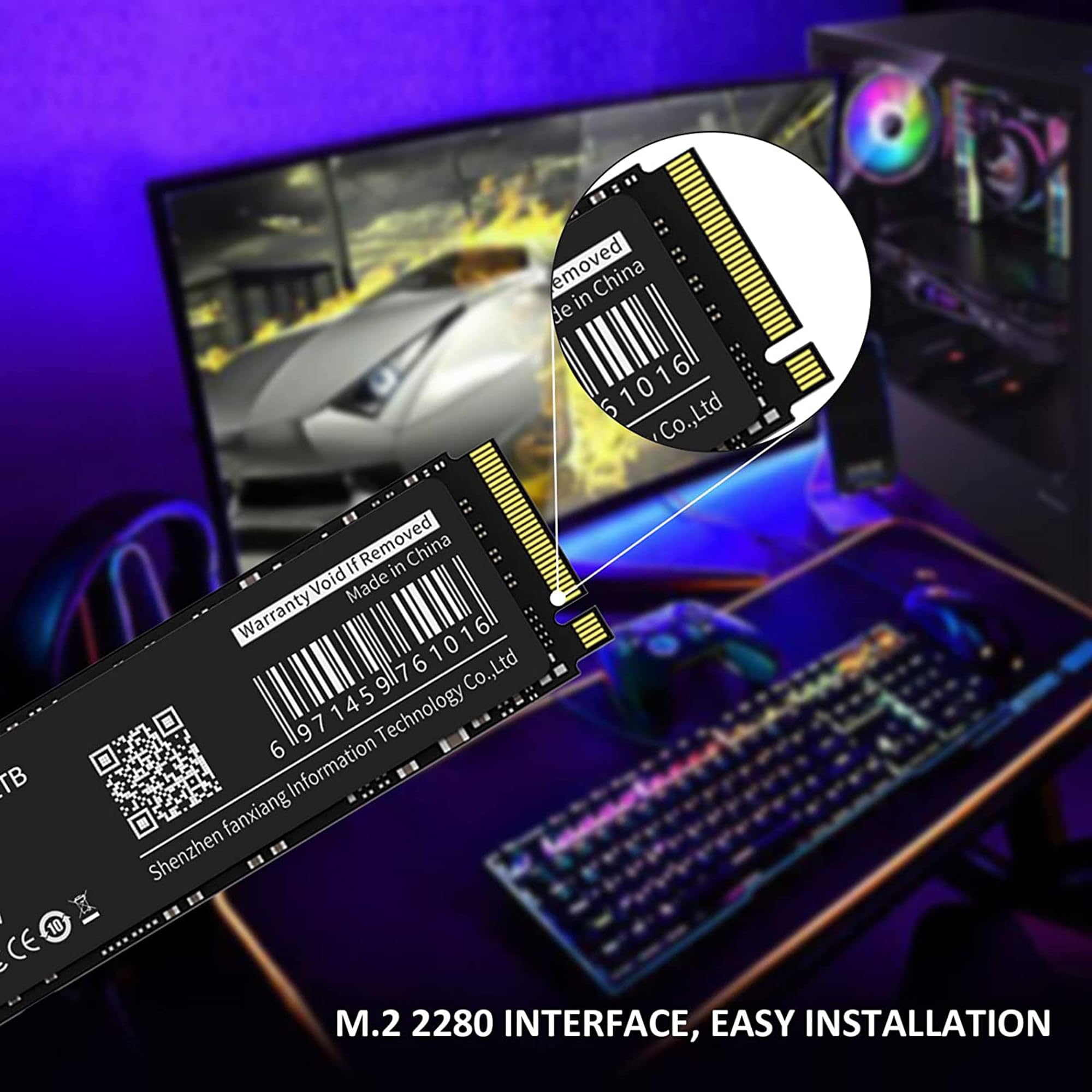 fanxiang S501 1TB NVMe SSD 3D NAND 1.3 PCIe Gen3x4 M.2 2280 Internal Solid State Drive (Read/Write Speed up to 2,150/1,600 MB/s) Compatible with Laptop & PC Desktop