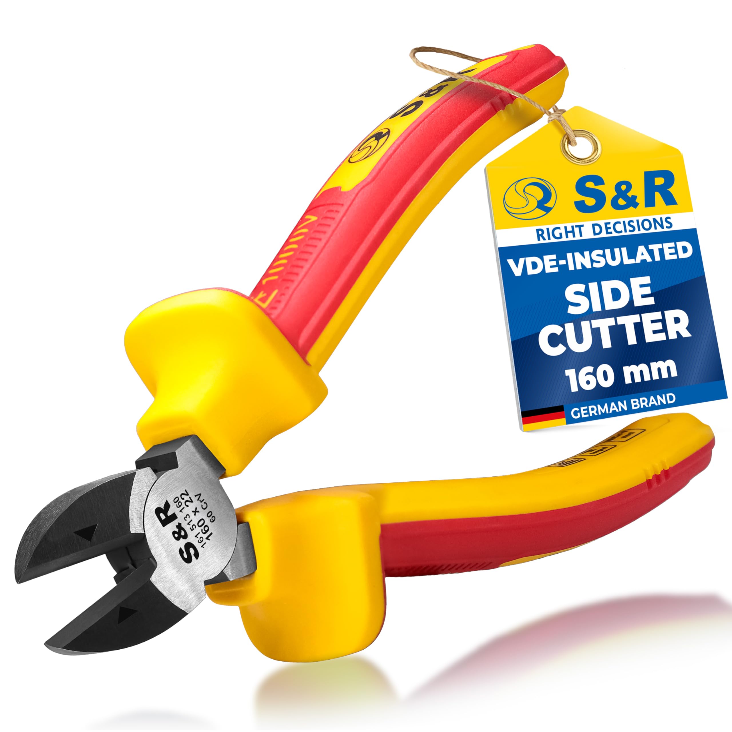 S&R VDE Insulated Diagonal Side Cutter 160mm – 1000V Rated Wire Cutting Pliers | VDE-Tested for Electrical Work