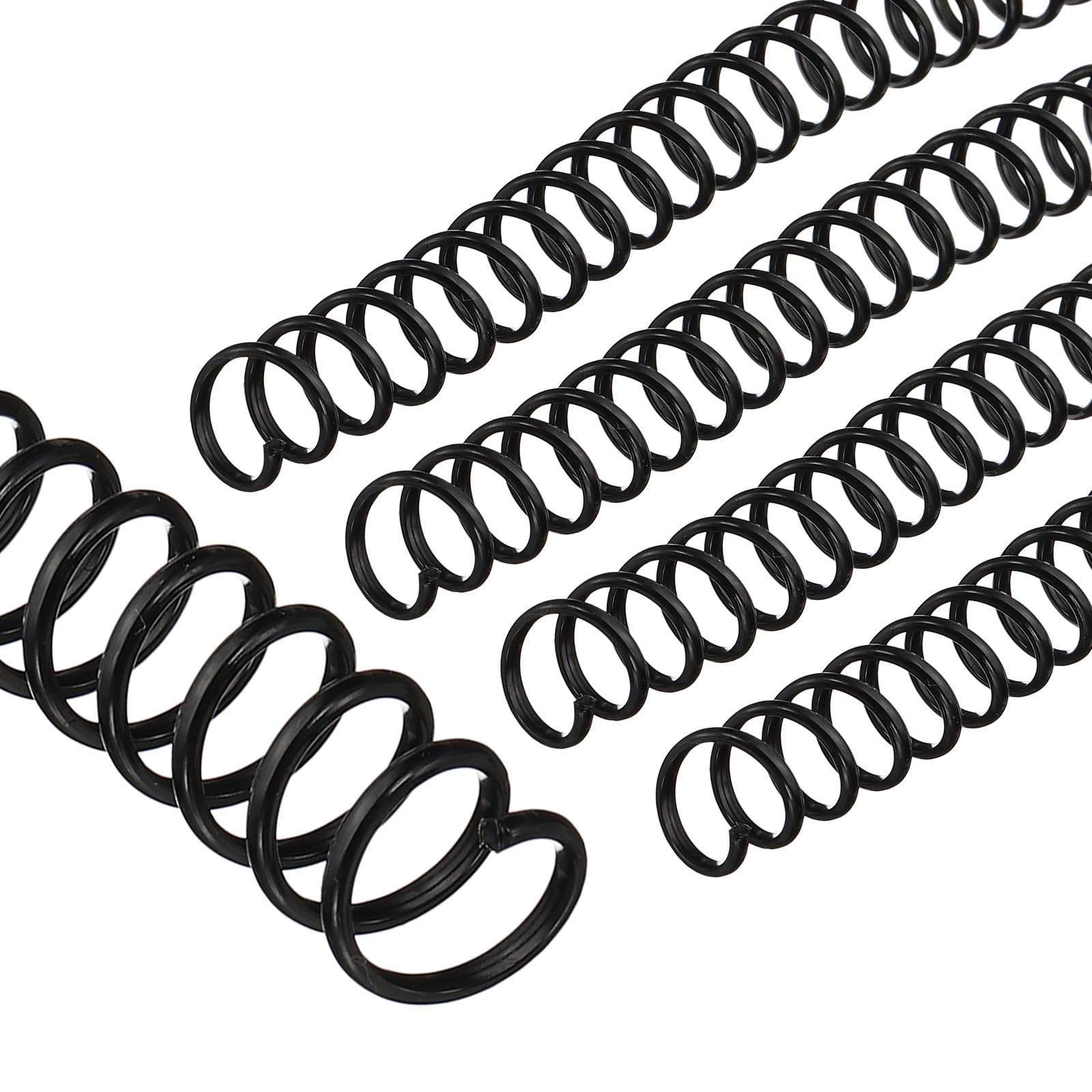 PATIKIL 10mm(3/8") Plastic Spiral Binding Coils, 20 Pcs Binding Spirals 75 Sheet Capacity 4:1 Pitch Binding Spirals for Binding Paper Sheets, Black