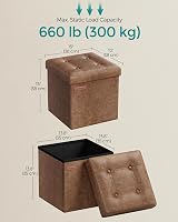 SONGMICS MAZIE Storage Ottoman 38 cm Folding Foot Rest 43 L Brown LSF030K51 view 5