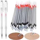 22 Pcs Leather Marking Pen Leather Pens for Fabric with 20 Refills 2 Pcs Silver Fabric Markers Pen Set Temporary Clothes Marking Pens for Sewing DIY Dressmaking Quilting Supplies Shoes Bag Making