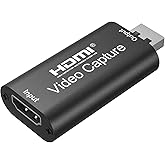 Video Capture Card, Hdmi Video Capture Card, USB Capture Card,4K HDMI to USB2.0, Record via DSLR Camcorder Cam for High Defin