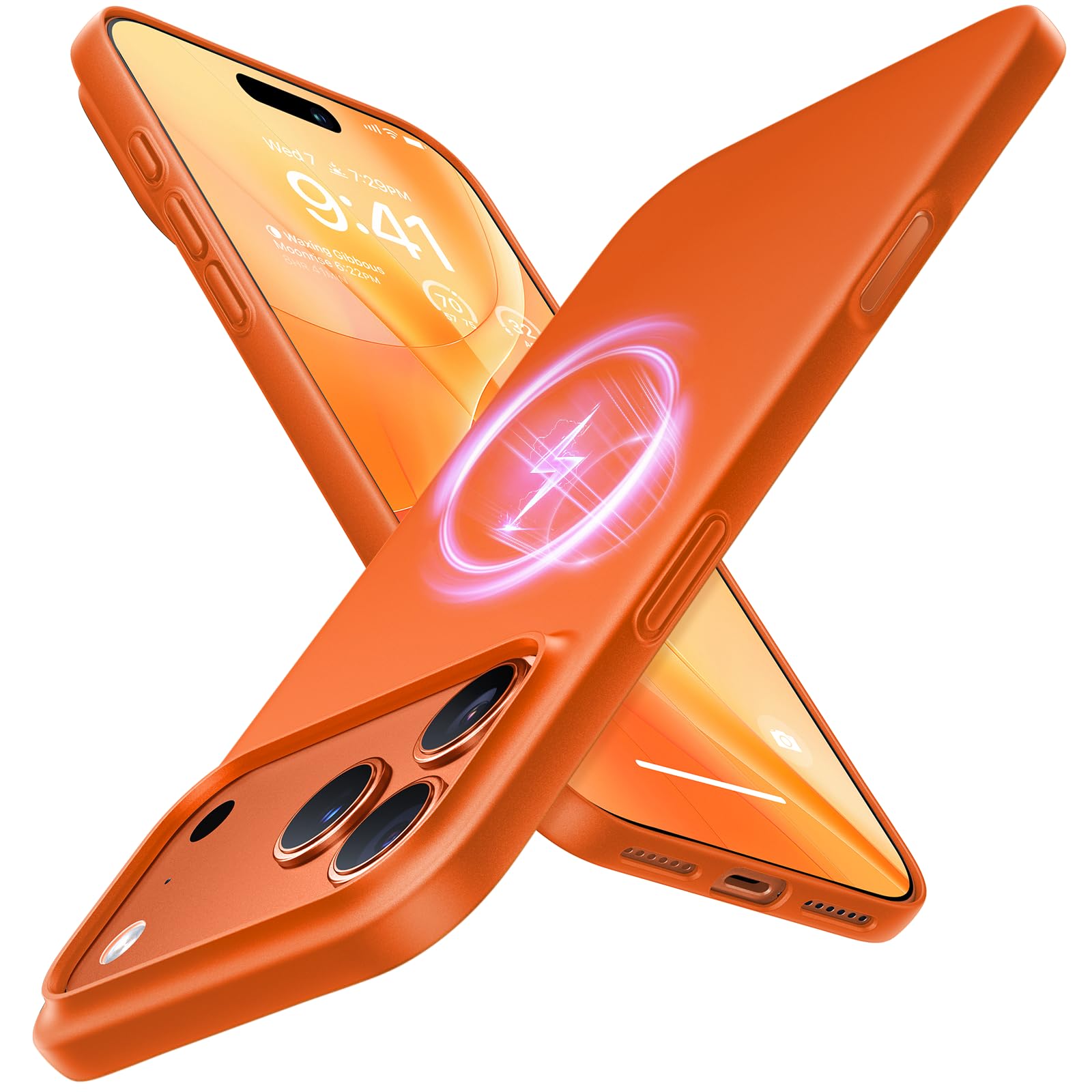Photo 1 of TORRAS Magnetic Slim-Fit for iPhone 17 PRO MAX Case, Ultra-Thin 17 ProMax Phone Case Compatible with MagSafe, Light Anti-Scratch Matte Hard PC Bayer 6.9 inch OriginFit, Cosmic Orange