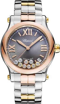Chopard Happy Sport Round Ladies Two Tone Diamond Swiss Automatic Watch 278559-9001