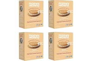 Maxine's Heavenly Soft Baked Creme Sandwich Cookies | Prebiotic Fiber, Low Sugar, Vegan Snacks, Plant Based Snack, Gluten Free Snack - Healthy Snacks | 4 Pack (Oatmeal Creme Sandwich)