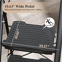 KINGRACK 5 Step Ladder with Tool Platform, 900 lbs