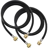 Packs of 2 (12 FT) Propane Torch Extension Hose for Propane Tree Distribution Tree Post, T and Y Connector. 1inch &times; 20 Female Throwaway Cylinder Thread, 1inch &times; 20 Male Connector