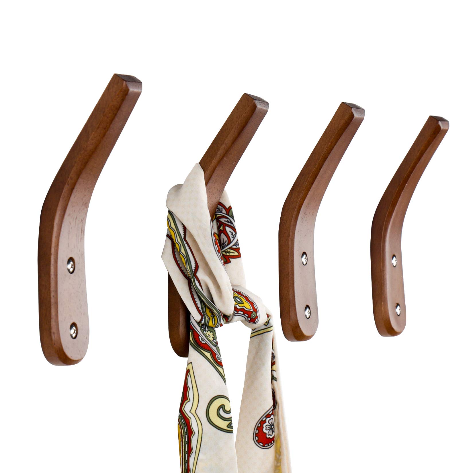 Photo 1 of YOYAI Wood Coat Hook Wall Mounted Vintage Single Hook Hat Rack Towel Hanger Wood Wall Hooks Wall Organizer Decorative Heavy Duty 4pcs