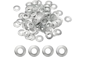 PATIKIL M8x18x1.4mm Flat Washers 100Pcs 65Mn Steel Belleville Spring Disc Washer Conical Knurled Metric Gasket for Automotive Industrial Construction (White Zinc Plating)