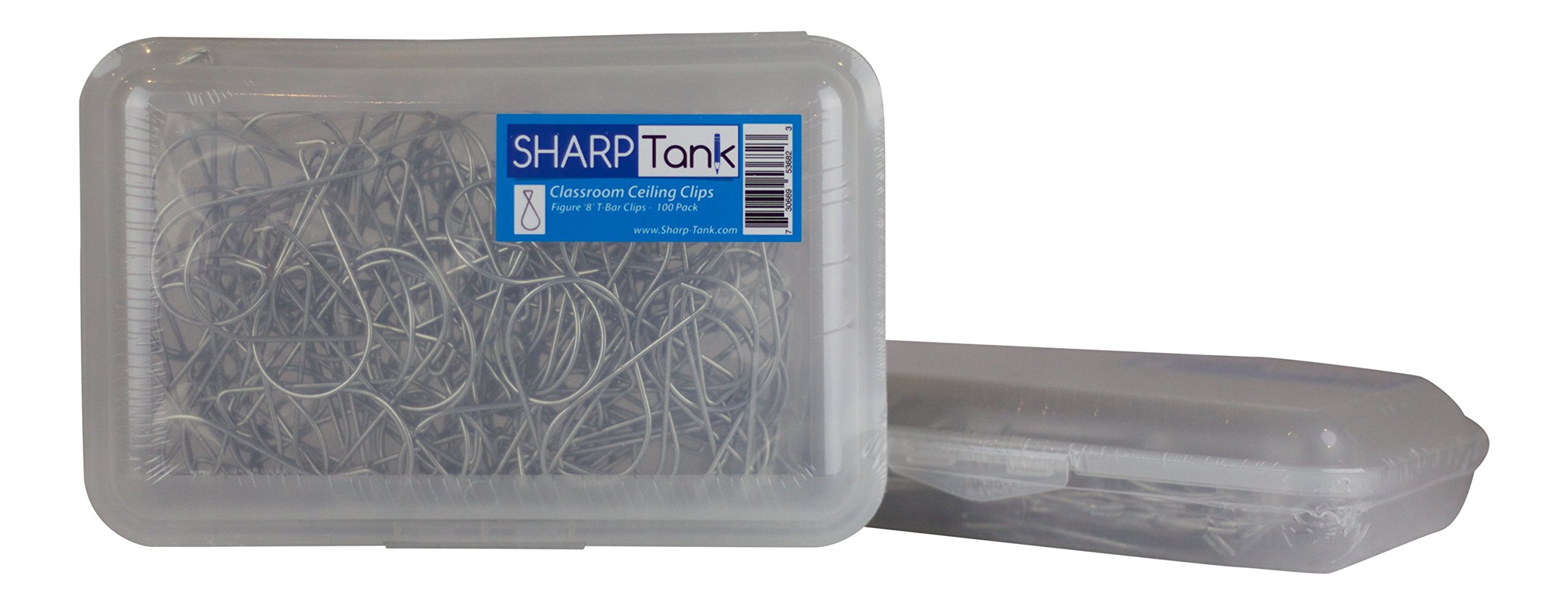 Sharptank Classroom Figure 8 T Bar Clip 100 Pack Wire Hanging
