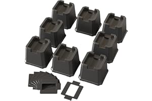 Napnapday 8 Pack Bed Risers 3 Inch Heavy Duty Bed Elevators Lifts Fits to Wheels of Furniture, Sofa, Table and Couch, Black