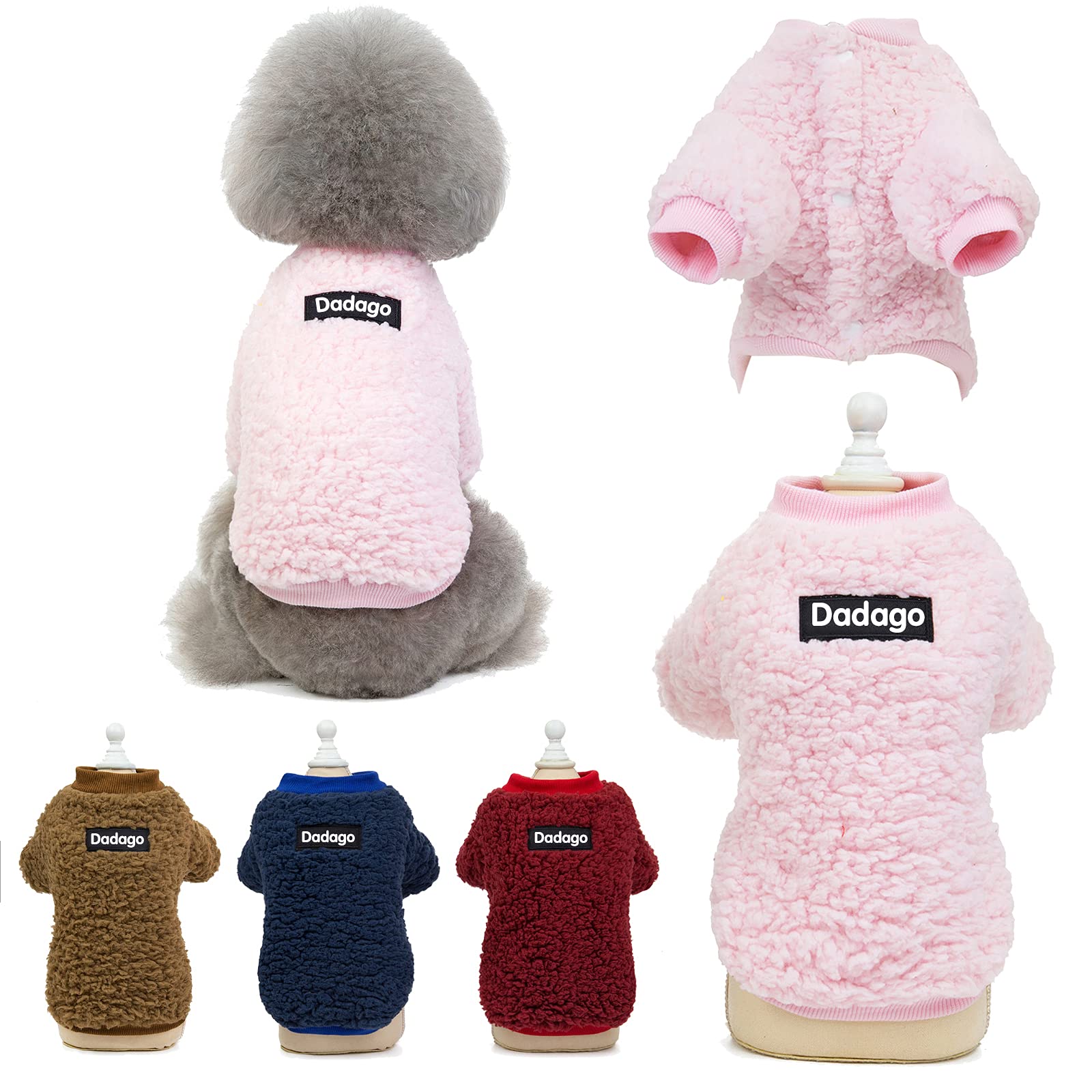 Small Dog Sweater Cat Puppy Winter Warm Coat Pet Cold Weather Cozy Fleece Clothes Cute Pullover Sweater for Small Dogs Girl Boy (XX-Large, Pink)