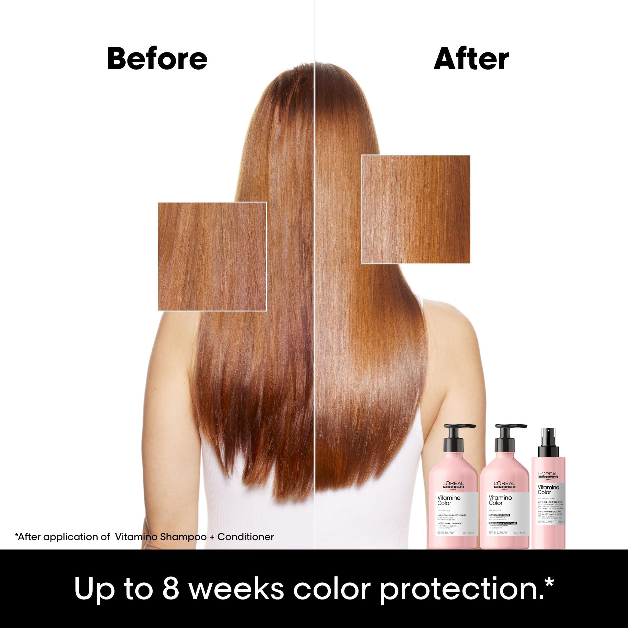 L'Oréal Professionnel Paris Vitamino Color Shampoo - Protects & Preserves Hair Color, Prevents Damage, Adds Vibrancy & Enhances Shine