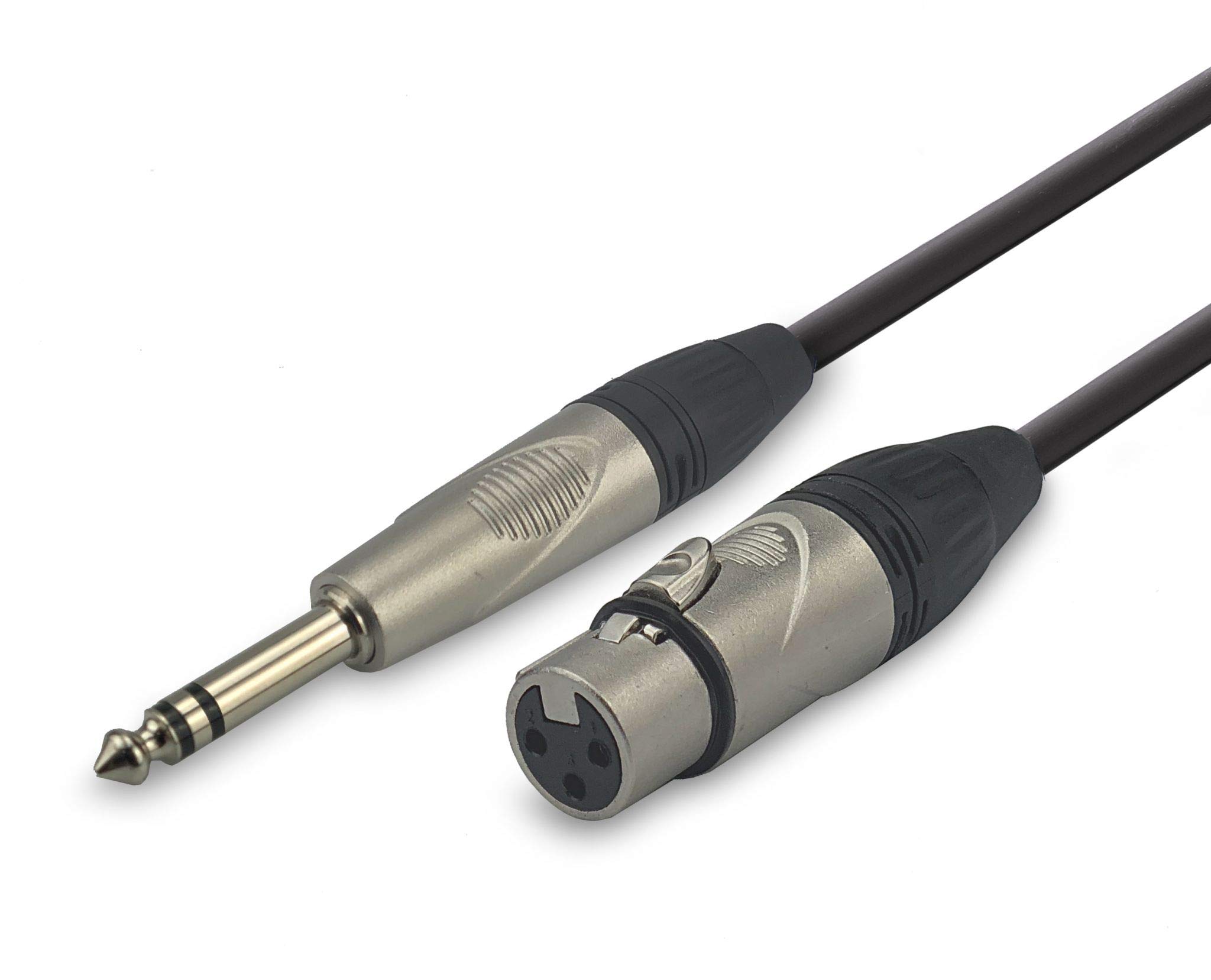 Audibax Pro Cable XLR Female to Jack Stereo – Length 1 Metres – High Signal Transmission OFC Connectors – PVC Coated – Maximum Insulation – Diameter 6 mm – Black