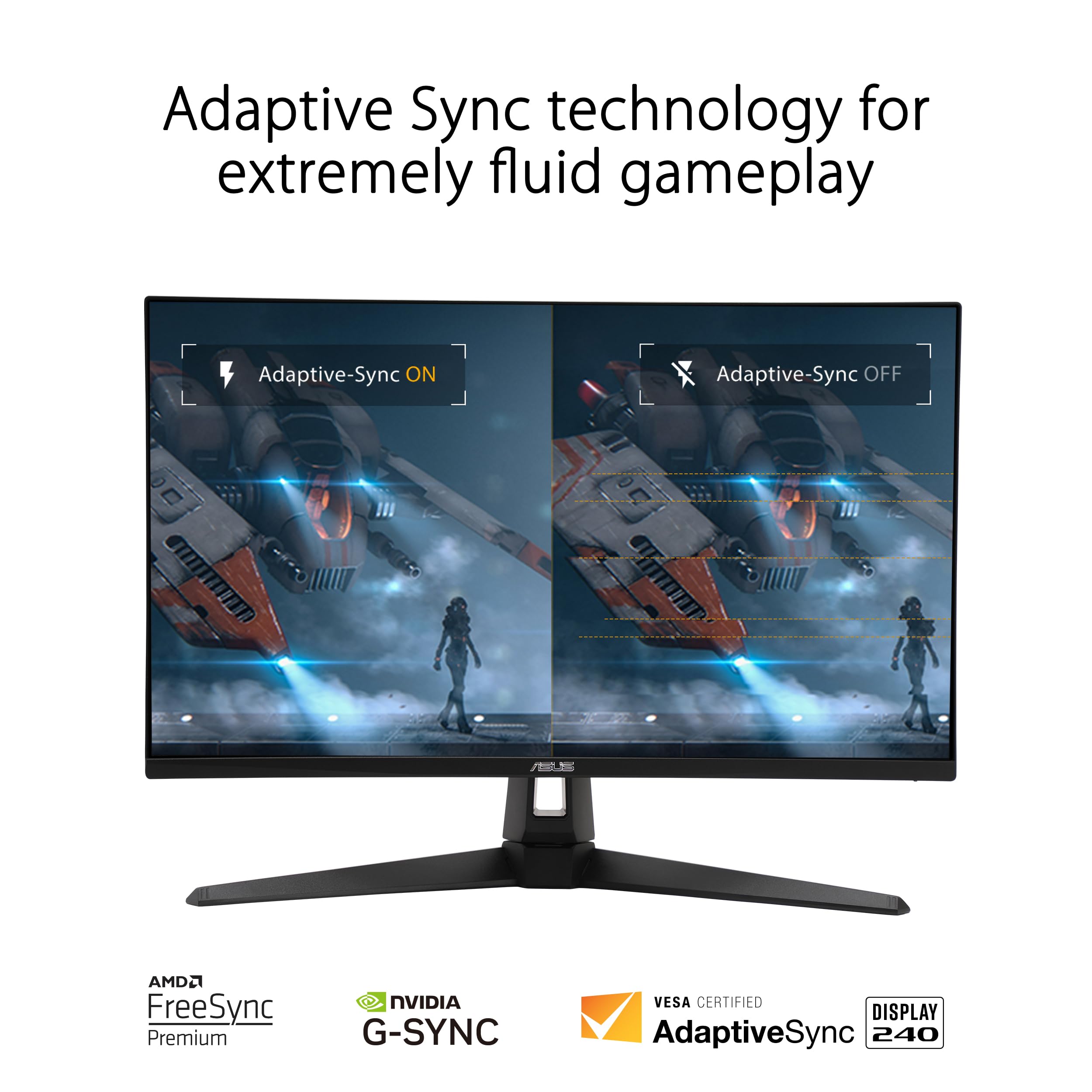 ASUS TUF Gaming 27” 1440P Gaming Monitor (VG27AQM1A) - QHD (2560 x 1440), 260Hz, 1ms, Fast IPS, Extreme Low Motion Blur Sync, Freesync Premium, G-SYNC Compatible, DisplayHDR400, 3 Year Warranty